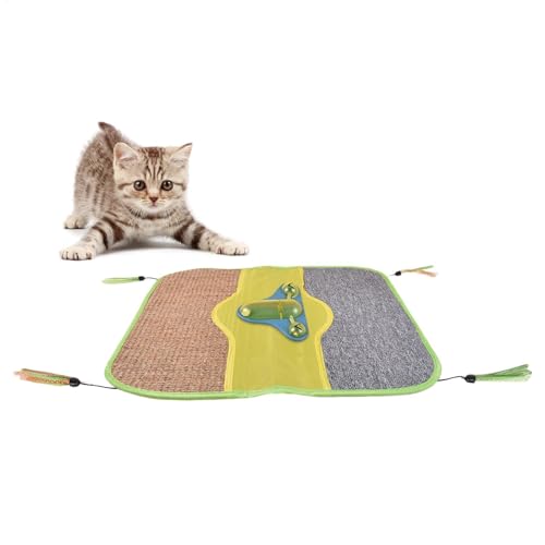 Sisal Cat Scratcher Mat, Sisalmatte für Katzen | Kratzmatte aus Sisal Natur Pad Horizontal SCRACKing | Scratch Rug Multifunktions Boden Möbel Schutz mit Seil für Sofa und Haus von Vgvgaj