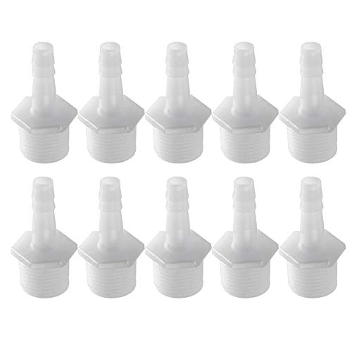 Aquarium-Luftventilanschluss, 10 PCS Aquarium-Luftpumpen-Verbindungsschlauchanschlüsse Anschluss Aquarium-Luftleitungsventile 1/2 Gewinderohr Luftpumpenrohradapter (8 mm)[8mm]Hochdruckpumpen von ViaGasaFamido