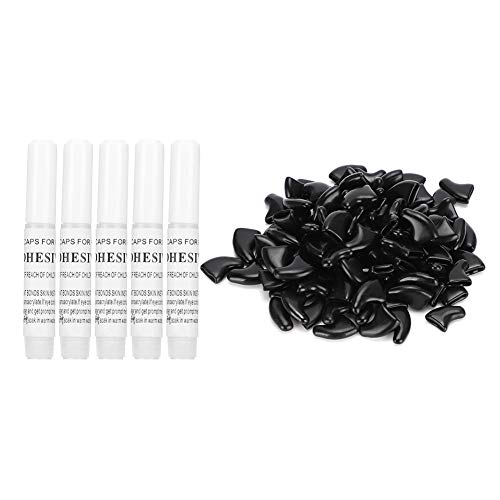 ViaGasaFamido Cat Nail Caps, 100PCS Soft Pet Cat Nail Caps Abdeckung mit Kleber Dog Paw Anti ScratchClaw Protector Covers für Cats Dog(Schwarz M.) von ViaGasaFamido