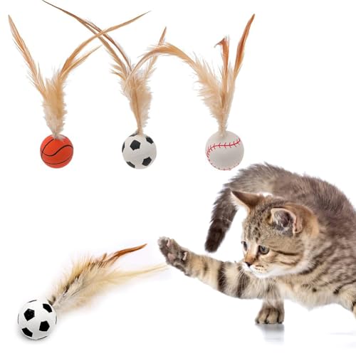 Vibbang Cat Bouncy Ball with Feather (A) von Vibbang