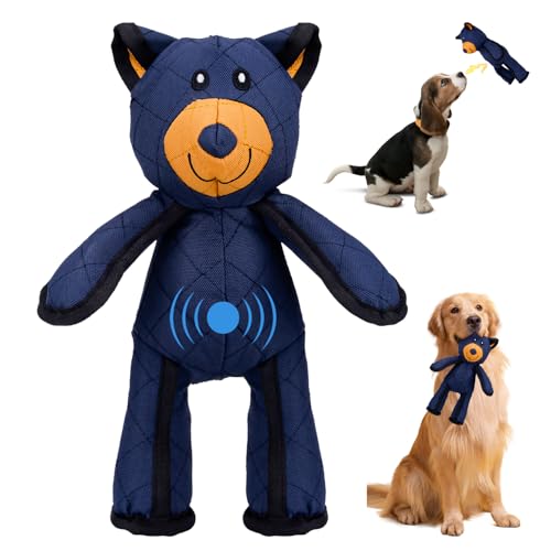 Vibbang Hundespielzeug Unkaputtbar BäR, Quietschendes Bären Hundespielzeug, Indestructible Dog Chew Toy, Hundespielzeug Unzerstörbar, Unbreakable Bear Dog Toys für Aggressive Kauer von Vibbang