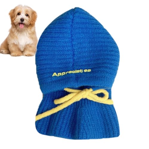 Hunde-Wintermütze – süße Hundehalsband-Mütze | Süße Kragen-Snood-Kopfbedeckung, Häkel-Snood, lustige Haustiermütze, Strickmütze, Halswärmer für kleine Hunde von Vibhgtf