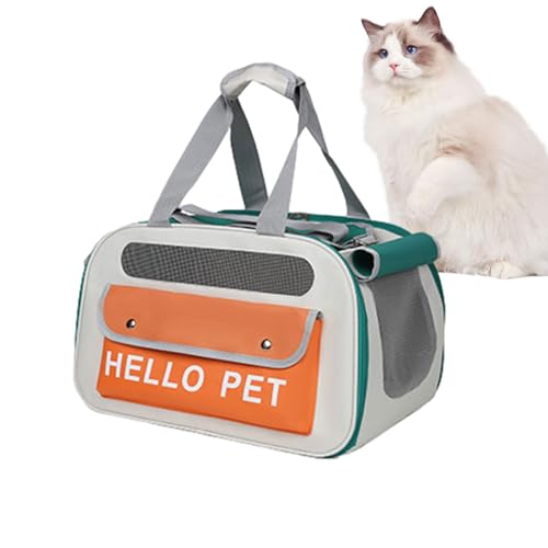 Katzentragetasche – Reisetragetasche für Haustiere, Katzenreisetasche | Faltbare, atmungsaktive Reisetasche, Haustiertragetasche mit abnehmbarem Schultergurt, Haustiertasche für kleine und mittel ße von Vibhgtf