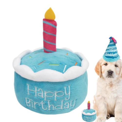 Vibhgtf Geburtstagsspielzeug für Hunde, Hundespielzeug Geburtstagstorte gefüllt | Spielzeug für Hunde mit Stofftierkuchen | Geburtstagsgeschenk für Hundejunge und Mädchen, waschbares Geschenk und D. von Vibhgtf