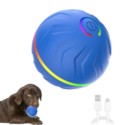 Vibhgtf Interaktiver Hundeball | Automatische Hundebälle | USB Wiederaufladbarer Hundespielzeugball, Hundeanreicherungsspielzeug für kleine und mittelgroße Hunde im Hinterhof, Park, Garten von Vibhgtf