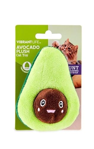 Vibrant Life Avocado Plüsch-Katzenspielzeug, Jagd, interaktives Spielzeug, Indoor-Spaß, Verpackung kann variieren von Vibrant Life