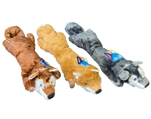 Vibrant Life Hundespielzeug, Plüsch, langer Fuchs und Wolf, Knistern und Quietschen, 3er-Pack von Vibrant Life