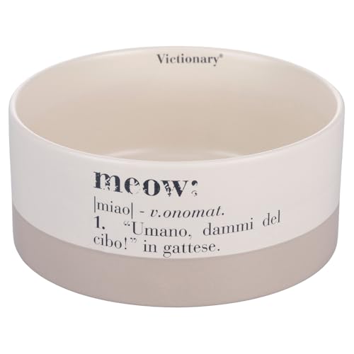 Villa d'Este Home Tivoli Victionary Meow Katzennapf, klein, 600 ml, Steingut von Villa d'Este Home Tivoli