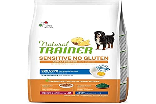 Trainer Hund - Natural Sensitive no Gluten - Erwachsene - Medium Maxi - mit Eiern und Vollkornprodukten - 12 kg von Villaggio Natura