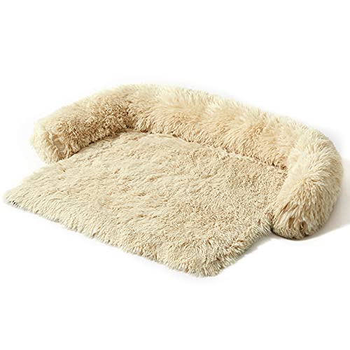 Vilypon Hundebett Couch Couchkissen Für Hunde Und Katzen Abnehmbar Flauschig Hundematte Hundedecke Auto Rückbank rutschfest Waschbar (L,Beige) von Vilypon