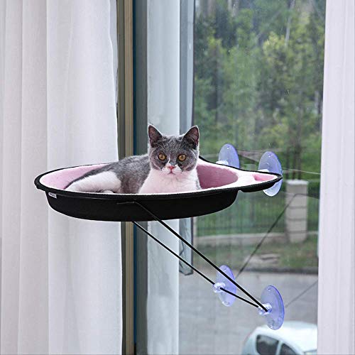 Vimmor Niedliche Haustier Hängende Betten Katze Sonniger Sitz Fensterhalterung Haustier Katze Hängematte Bequemes Katze Haustier Bett Weiches Haustier Bett Rosa von Vimmor