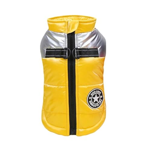 S-9XL Hundejacke für große Hunde, wasserdichte Hundekleidung für kleine, mittelgroße und große Hunde, warmer Wintermantel, Französische Bulldogge, Kostüm, Labrador, Mops (Farbe: Gelb, Größe: L) von GONDMAX