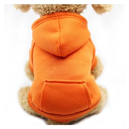 Warme Haustierkleidung für Katzen, Herbst-Winter-Kleidung für Katzen, Mantel, Welpen-Outfit, Katzenkleidung für Katzen, Kapuzenpullover, Maskottas (Farbe: Orange, Größe: XXL) von VinerY