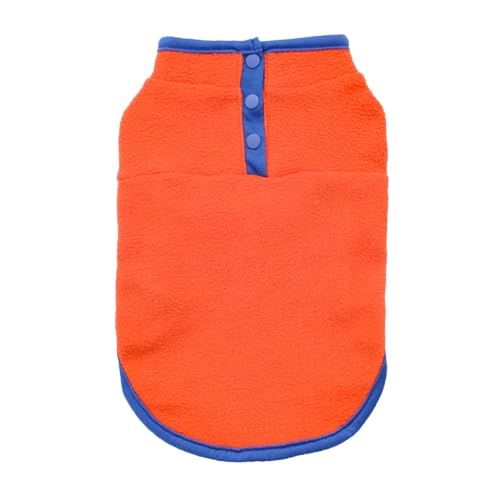 Weicher Mantel für Welpen und Katzen, warme Fleece-Weste für kleine und mittelgroße Hunde, Kleidung, Chihuahua, Französische Bulldogge, Kostüm, Haustierweste (Farbe: Orange, Größe: S) von VinerY