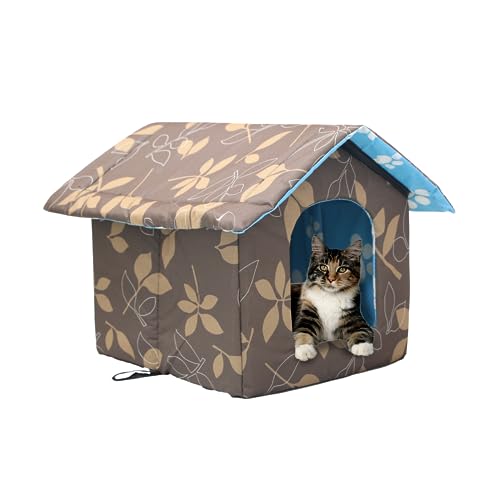 Vinnypet Katzenhaus Für Draußen Winterfest Wasserdicht Und Warm Faltbare Pet Tierheim Für Katzen Mit Abnehmbarem Kissen Für Streuner Haustiere 45x43x40cm von Vinnypet