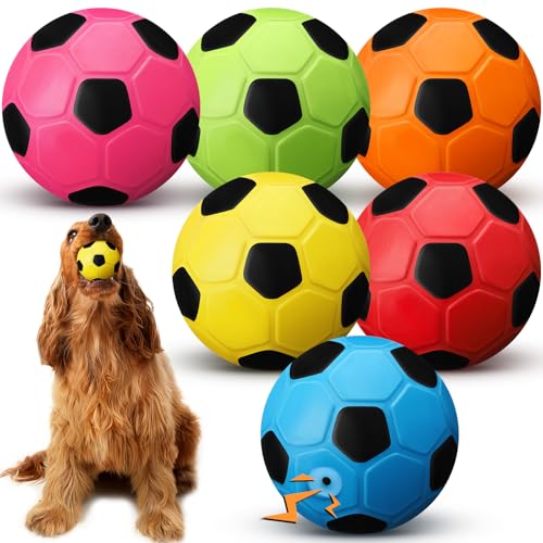 Vinsot 6 Stück 6,6 cm weicher quietschender Hundeball aus Latex, Tennis-Hundespielzeug, Welpen-Hundespielzeug, Sport, Apportierspielzeug, Hundespielzeug, Gummi, quietschender Ball für kleine, von Vinsot