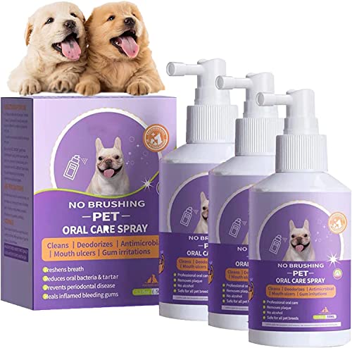 Vinxan Teeth Cleaning Spray for Dogs & Cats, Pet Oral Spray Clean Teeth,Pet Breath Freshener Spray Care Cleaner,Remove & Fight Bad Breath Caused by Tartar and Plaque for Dogs & Cats. (3 Pcs) von Vinxan