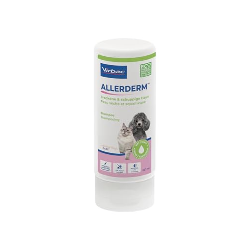 Virbac Allerderm Shampoo | 250 ml | Pflegeshampoo für Hunde und Katzen | Bei trockener und schuppiger Haut | Spezielle Pflege bei Leichter Schuppenbildung und beginnender Seborrhoe von Virbac