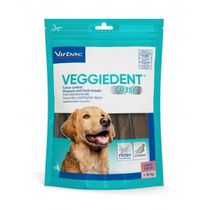 Virbac Veggiedent Kaustreifen Hund ab 30 kg (15 st.) 2 Packungen von Virbac