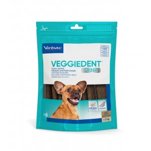 Virbac Veggiedent Kaustreifen Hund bis 5 kg (120 gr.) 2 Packungen von Virbac