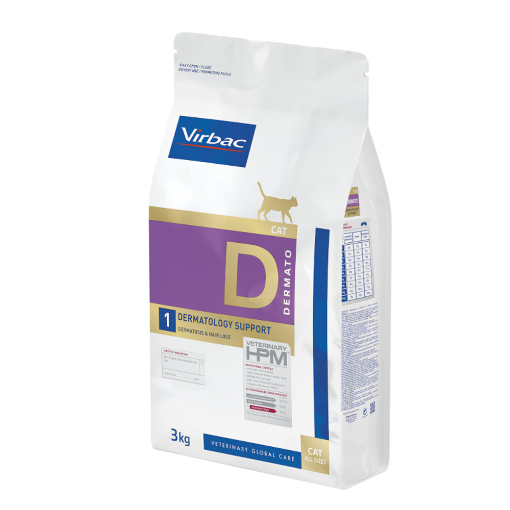 Virbac Veterinary HPM Cat Dermato D1 - Sparpaket: 2 x 3 kg von Virbac