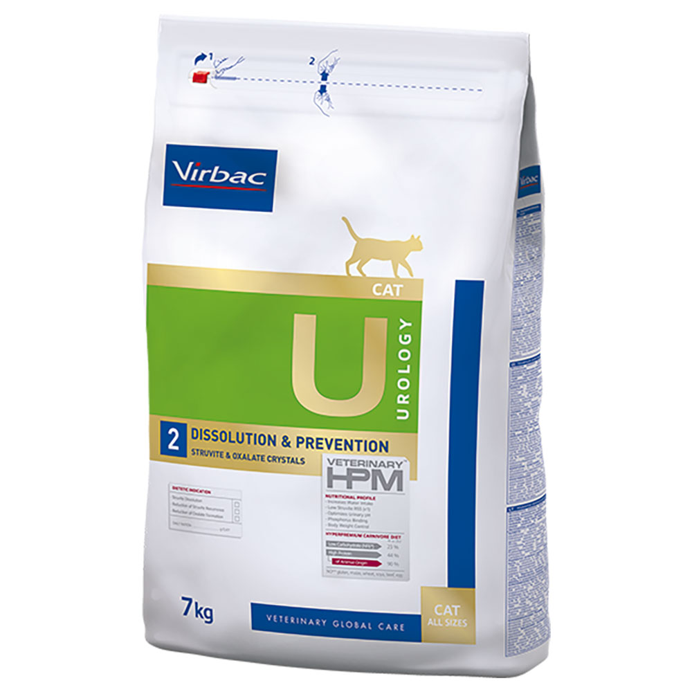 Virbac Veterinary HPM Cat Urology Dissolution & Prevention U2 Katzenfutter - Sparpaket: 2 x 7 kg von Virbac