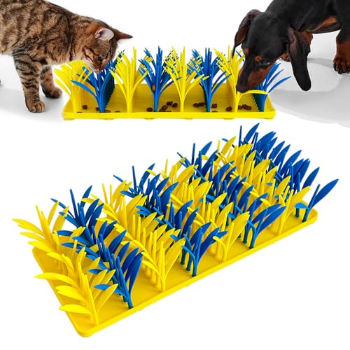 VirgoCCY Silikon-Grasmatte für Katzen und Hunde, Schnüffelmatte für Hunde und Katzen, langsames Fressnapf, interaktive Schnüffel-Matten für Hund, Katze, Haustier, Nasenarbeitstraining, von VirgoCCY