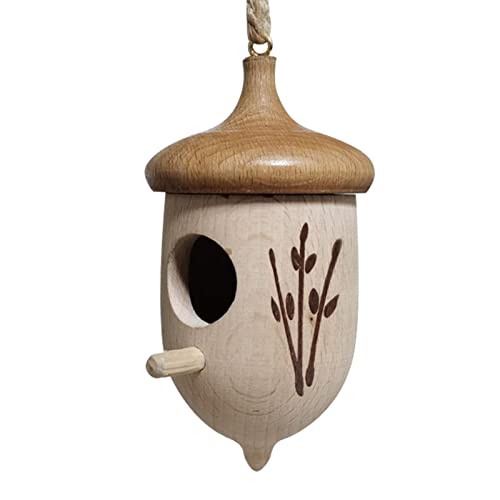 Kolibri-Häuser für draußen - Holz-Vogelnest zum Aufhängen Mini-Dekoration - Sparrow Swinging Pet Hut, Vogelhäuser für Gartenfenster Patio Outdoor Home Virtcooy von Virtcooy