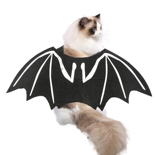 Virtcooy Halloween-Fledermausflügel für Hunde, Halloween-Fledermausflügel für Haustiere, Im Dunkeln leuchtendes Haustier-Cosplay-Kostüm, Geheimnisvolle Kätzchen-Haustierkostüme für kleine, mittelgroße von Virtcooy