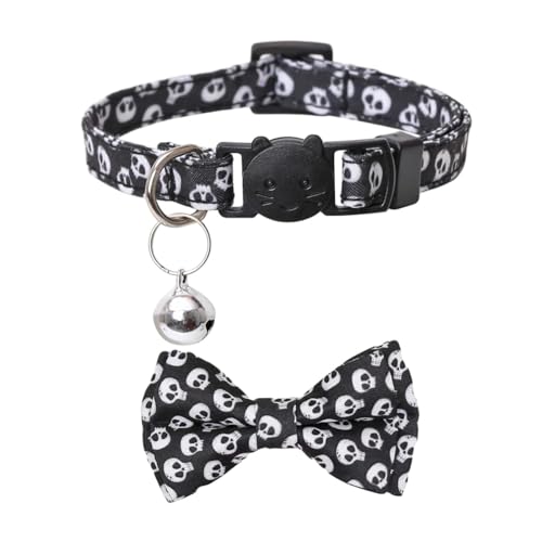 Virtcooy Halloween Hundehalsband | Verstellbare Halsbänder für Hunde und Katzen mit Abnehmbarer Fliege | Haustierbedarf für Indoor-Aktivitäten zu Hause, beim Spazierengehen, bei Hochzeiten von Virtcooy