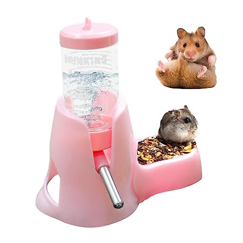 Visiblurry Hamster-Wasserflasche, freistehend, Wasserflasche, automatischer Flaschenspender mit Futterbehälter-Basis, Anti-Fall-Stabiler Futterspender, automatischer Futterspender, Futterspender von Visiblurry