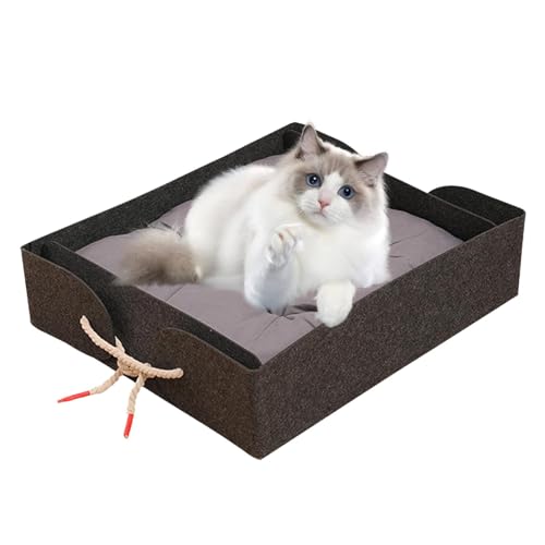 Visiblurry Katzenbetten für Indoor-Katzen – waschbare Katzenbetten für Indoor-Katzen – faltbares kleines Katzenbett, beruhigende Katzenbetten für alle Wetterbedingungen von Visiblurry