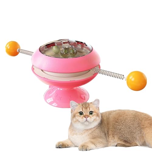 Visiblurry Katzenminze Spinner Ball Spielzeug - Katze Spinner Spielzeug Saugnapf Zahnbürste, Zahnen und Interaktive Funktionen, Lustiger Windmühle Spinner für Kätzchen von Visiblurry