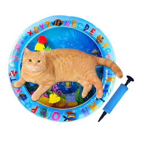 Visiblurry Katzenwasserspielmatte - Faltbare Katzenmatte Spielzeug | Katzenwassermatte für Katzen, verdickte Katzenspielmatte, Katzenwasserspielmatte, interaktives Katzenspielzeug von Visiblurry