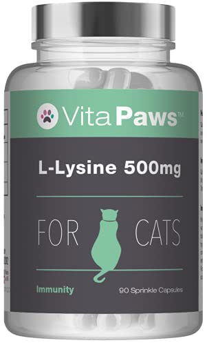 VitaPaws™ Lysin 500mg - für Katzen - 90 Streukapseln - Versorgung für bis zu 3 Monate - SimplySupplements von VitaPaws