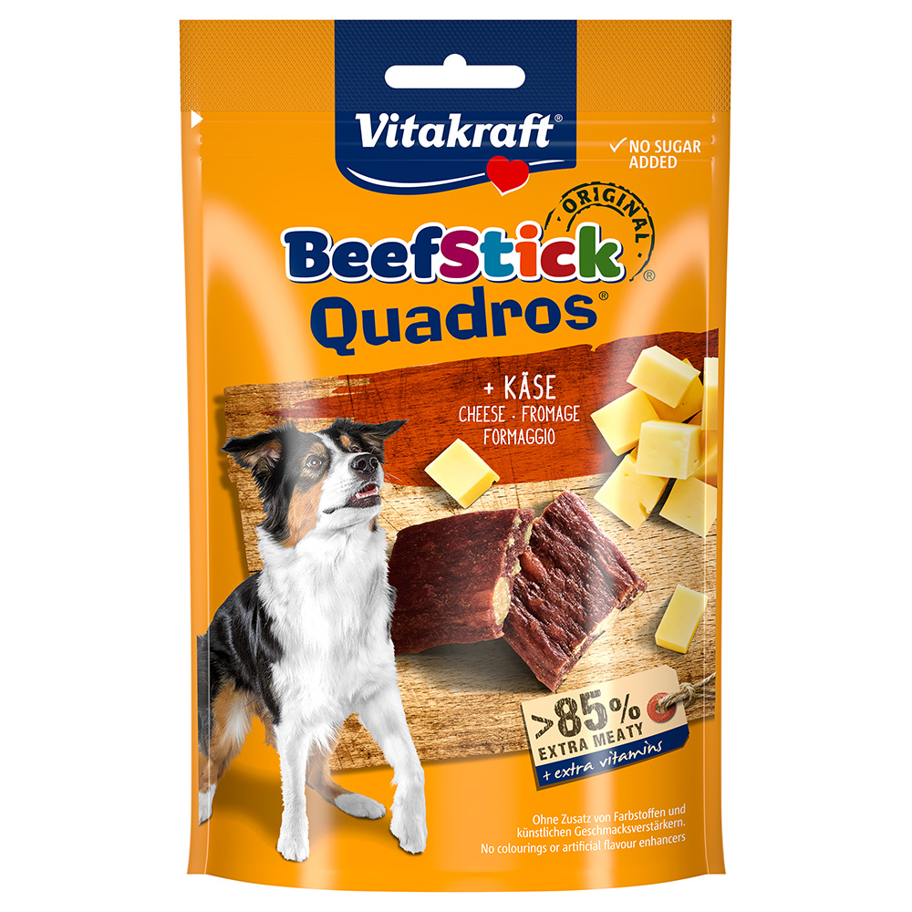 Sparpaket Vitakraft Beef Stick Quadros 7 x 70 g - Käse von Vitakraft