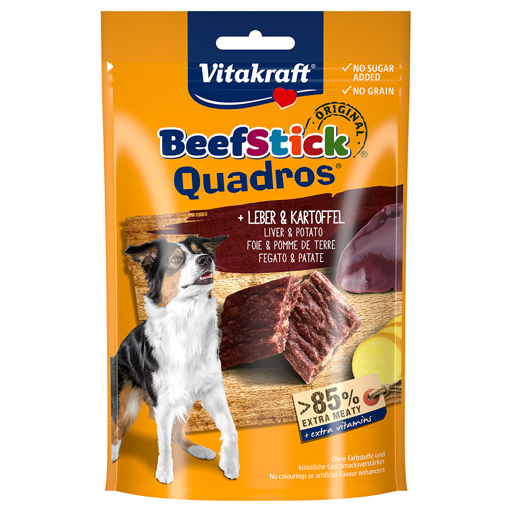 Sparpaket Vitakraft Beef Stick Quadros 7 x 70 g - Leber & Kartoffel von Vitakraft