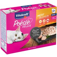 Sparpaket Vitakraft Poésie Pouch 48 x 85 g  - Fleisch-Mix (3 Sorten gemischt) von Vitakraft