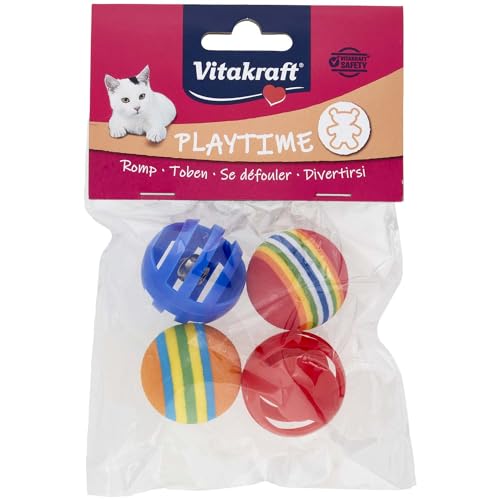 Vitakraft 1571260031-2 Kugeln aus Kunststoff und 2 Gummibälle für Katzen Vitalkraft von Vitakraft