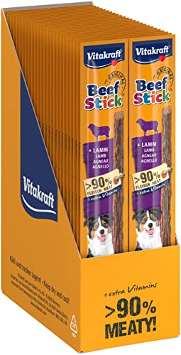 Vitakraft Beef Stick Original, Hundeleckerli, mit Lamm, mit besonders hohem Fleischanteil, zum Verwöhnen und Belohnen, in Vorratsgröße, ohne Zusatz von Zucker (50x 12g) von Vitakraft