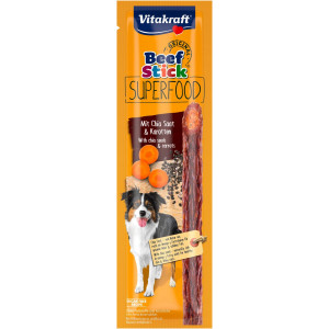 Vitakraft Beefstick Superfood Karotte mit Chiasamen Hundesnack (25 g) 2 Packungen von Vitakraft