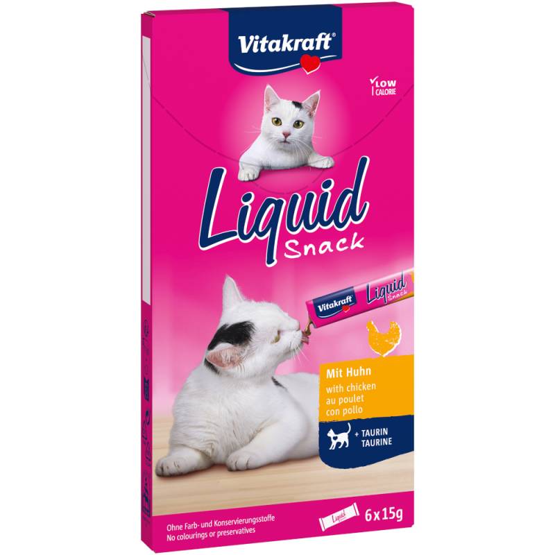 Vitakraft Cat Liquid-Snack mit Hähnchen + Taurin -Sparpaket 24 x 15 g von Vitakraft