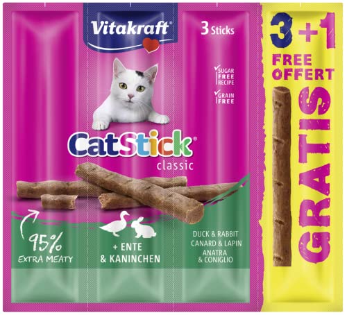 Vitakraft Cat Stick – Katzensnack mit Ente und Kaninchen, 20 x 4 Sticks von Vitakraft