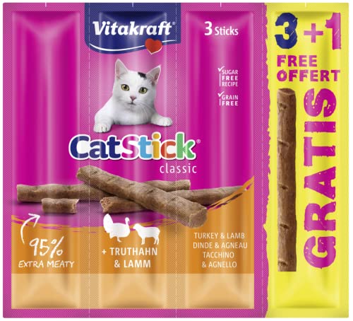 Vitakraft Cat Stick – Katzensnack mit Truthahn und Lamm, 20 x 4 Sticks von Vitakraft