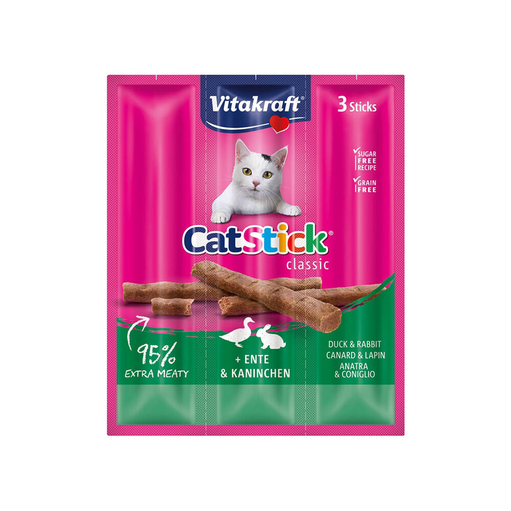 Vitakraft Cat Stick Mini - Ente & Kaninchen - 3 Stöcke von Vitakraft