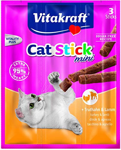 Vitakraft Cat-Stick Mini – Premium-Katzenleckerli mit Truthahn- und Lamm-Geschmack, 3 Stück von Vitakraft