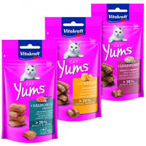 Vitakraft Cat Yums Kombi mit Lachs, Käse, Leber Katzensnack (3 X 40g) 2 Combipacks von Vitakraft