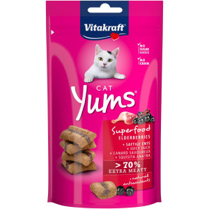 Vitakraft Cat Yums Superfood mit Hollunderbeere Katzenleckerlis (40 g) 2 Packungen von Vitakraft