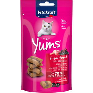 Vitakraft Cat Yums Superfood mit Hollunderbeere Katzenleckerlis (40 g) 3 Packungen von Vitakraft