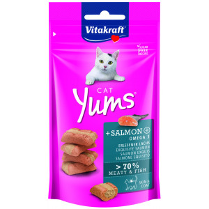 Vitakraft Cat Yums mit Lachsgeschmack Katzensnack (40 g) 2 Packungen von Vitakraft